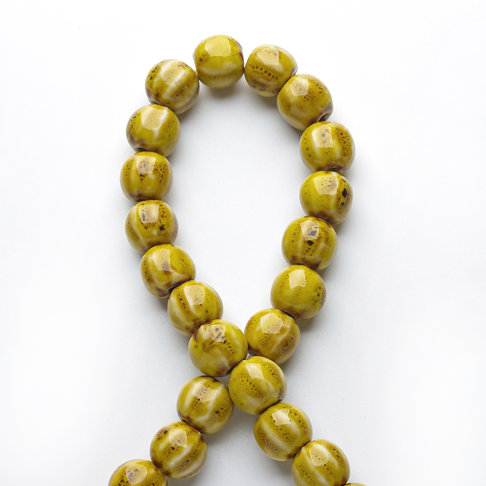 1 hebra 28 Uds. Cuentas redondas de cerámica de 1,1 cm porcelana hecha a mano DIY para la fabricación de joyas fabricación de cuentas de porcelana esmaltada: Rojo