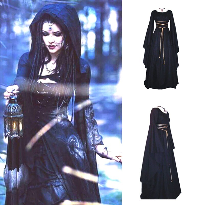 Halloween Kostuum voor vrouwen Cosplay Enge Heks Victoriaanse Jurk Vrouwen Carnaval Maskerade Cosplay Party Kleding 19