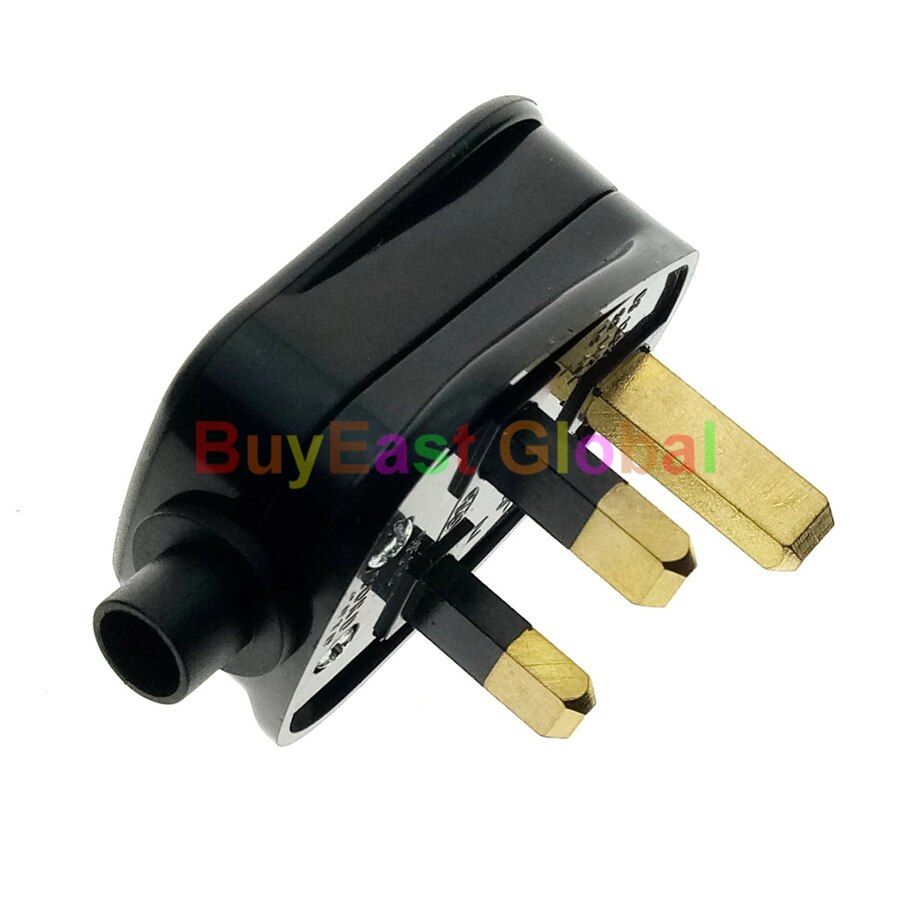 (1 PC) UK, Ireland, Malaysia, Singapore, Rewireable Main Power Plug BS1362 13A Fused Black Color