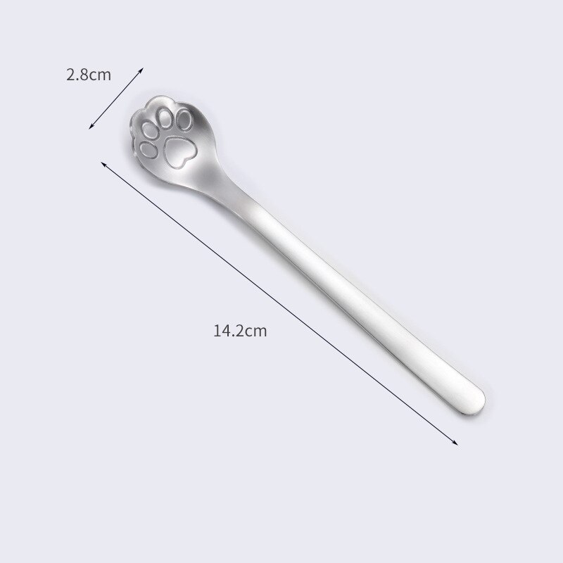 Cartoon Cat's Claw Spoon 304 Stainless Steel Spoon Coffee Stirring Spoon Ice Cream Long Handle Dessert Spoon