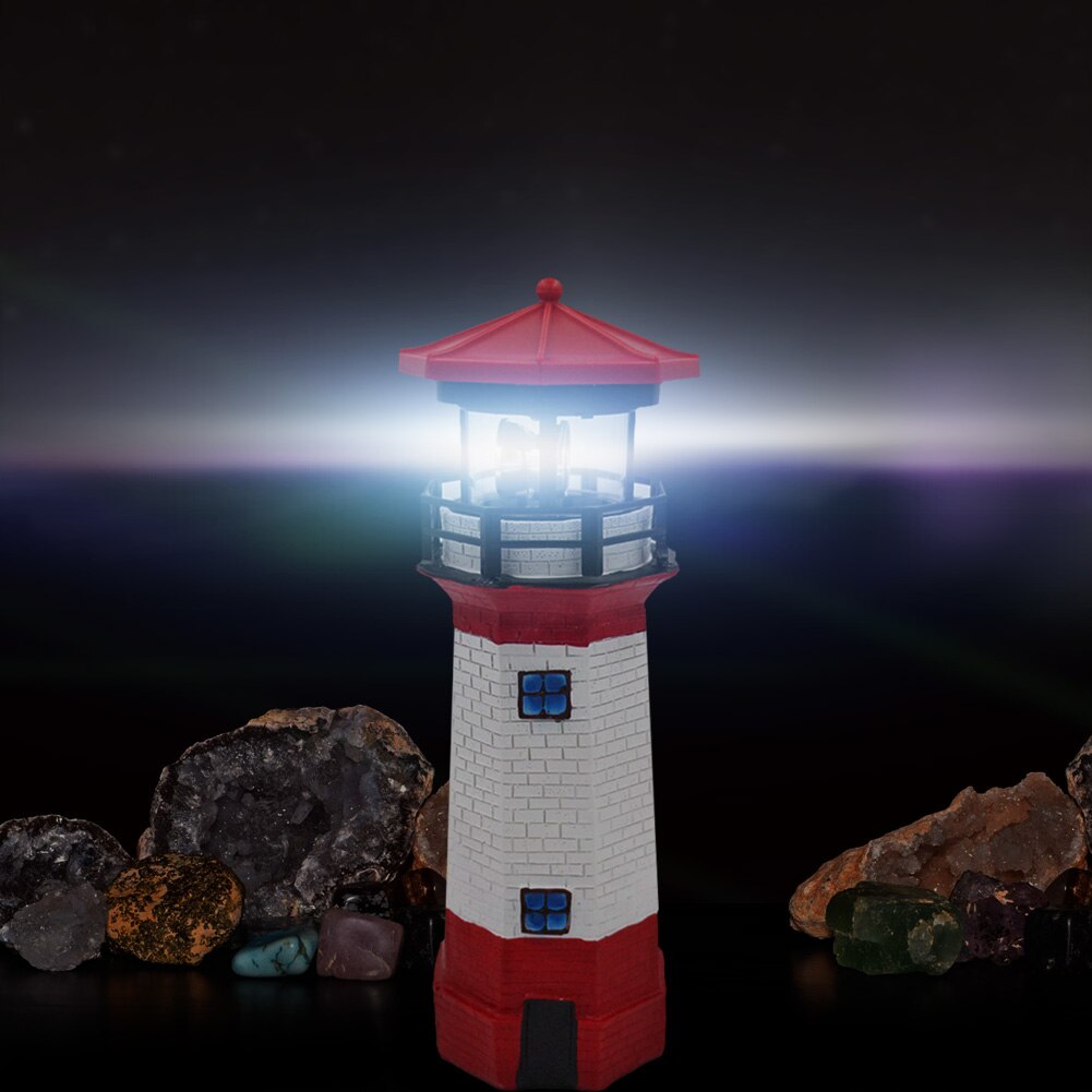 Phare forme solaire lumière LED jardin clôture cour décoration extérieure capteur intelligent balise lampe rotative