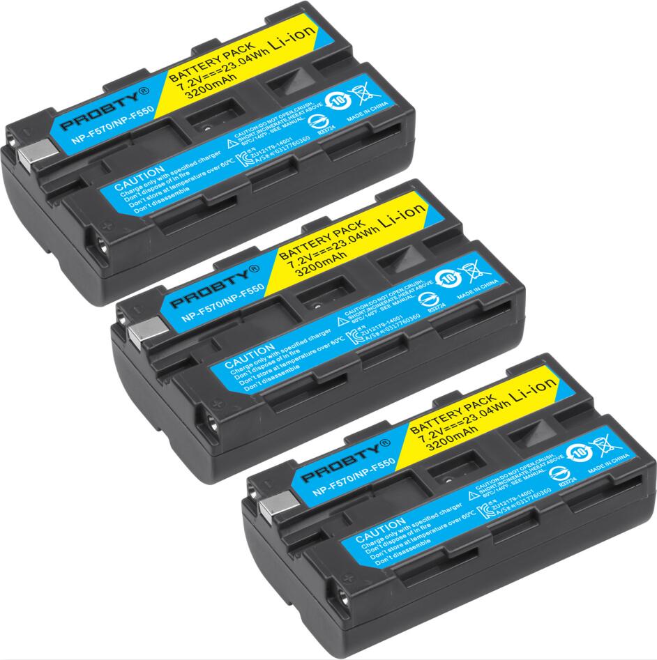 Pour sony NP-F550 NP F570 NP F550 batterie pour Sony CCD-RV200 SC5 TR940 TR917 Caméra CN-160 CN-216 CN-304 YN 300 VL600 LED Vidéo: 3 pcs Battery