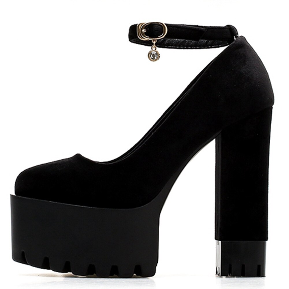 Sarairis Platform Summer Shoes Woman Pumps Female Chunky High Heels Buckle Strap Concise Pumps Women Shoes