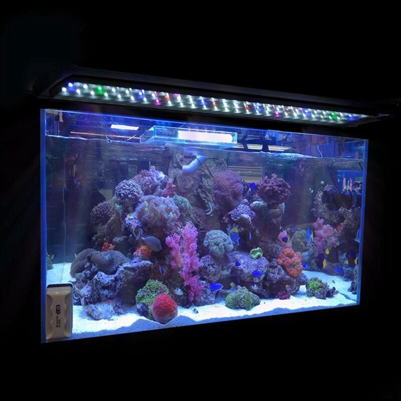30-120cm LED Aquarium Light Multi-Color Full Spectrum Slim Fish Tank Aquatic Plant LandscapingMarine Grow Lighting Lamp EU PLUG