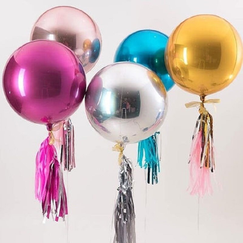 Globo de helio 4D de oro rosa de 22 pulgadas, Globos metálicos de arco iris, decoración de de cumpleaños, boda para niños, Baby Shower, juguete para