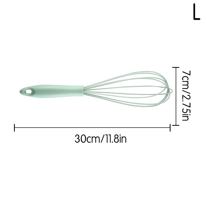 Silicone Balloon Whisk Plastic Handle Egg Whisk Balloon Egg Beater for Kitchen Silicone Egg Beater Tool DIY Baking Tool: Green 12inch