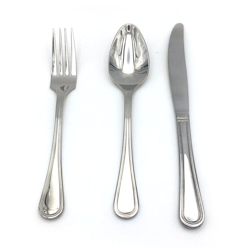 3 st högkvalitativ middagskniv gaffel sked set rostfritt stål silver bestick set servis lämplig för restaurang eller hemmabruk
