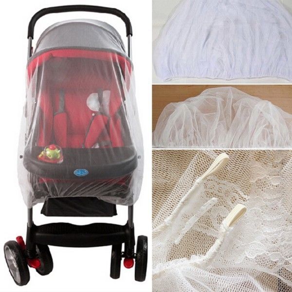 Buggy Pram Protector Cot Pushchair Fly Mosquito Net Midge Insect Bug Crib Netting White