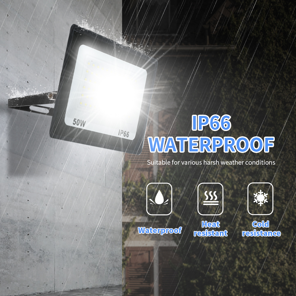 LED Spotlight High brightness 220V 10W 20W 30W 50W 100W 150W 200W 300W Waterproof IP66 Garden Outdoor Light lamp Reflector lamp