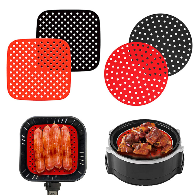 Air Fryer Silikon Matte Küche Zubehör Antihaft-Back Matte Gebäck Werkzeuge Zubehör Backformen Öl Matten Kuchen Gegrillte Untertasse
