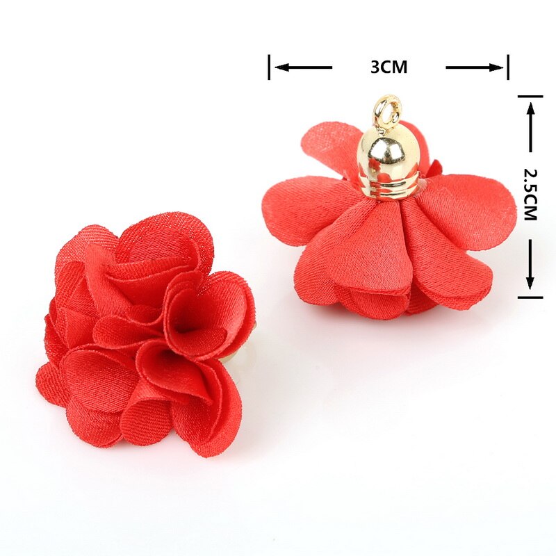 10 stuks 3*25cm bloemen bedel hanger kwastjes voor strik knutselen bruiloft feest decoratie doe-het-zelf benodigdheden verpakking accessoires: Rood