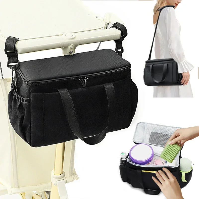Kinderwagentaschen-organizer mit großem fassungsvermöGen, reise-hängetasche, flaschenhalter für mütter, wickeltaschen, kinderwagenzubehör