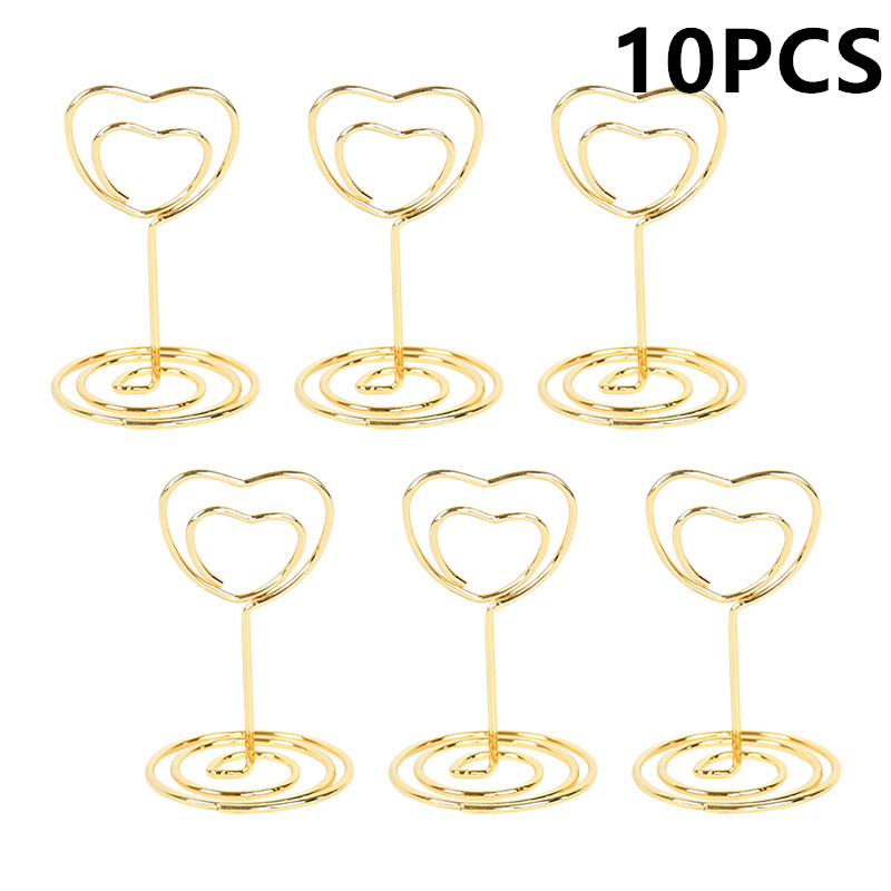 Metal Place Card Holders Photo Clip Stands Wedding Table Number Name Sign Stand for Wedding Birthday Party Home Decoration 10pc: Brown