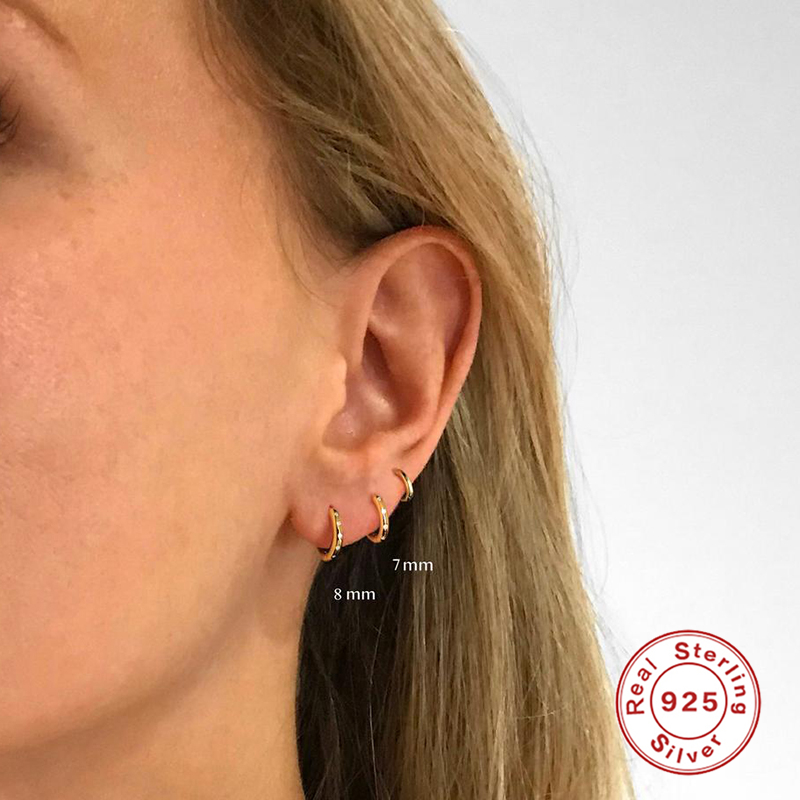 Inmaker Minimale Zirkoon Hoepel Oorbellen 925 Sterling Zilver Kraakbeen Kleine Helix Piercing Conch Oorlel Tragus Cirkel Mannen Hoops