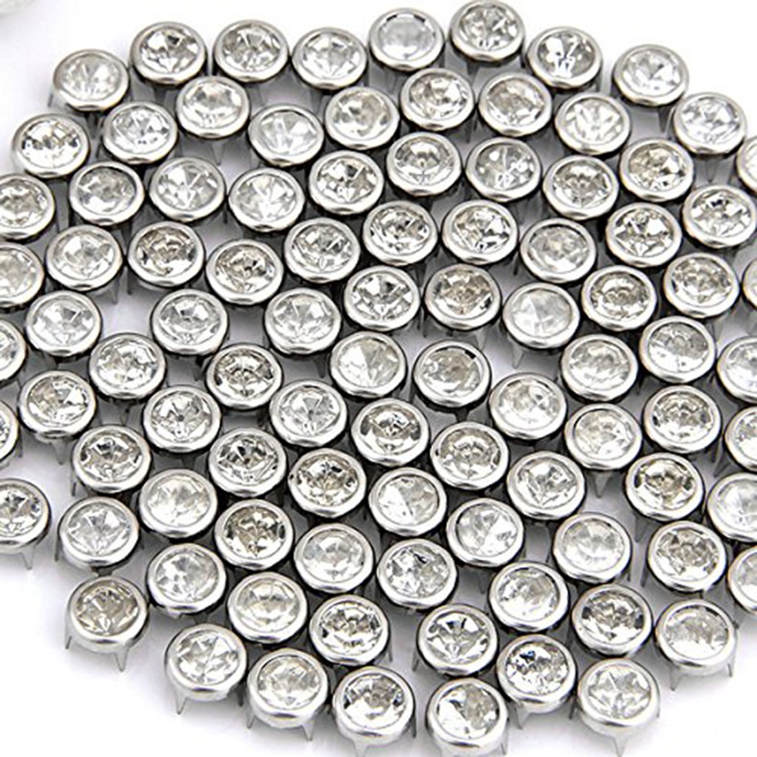 puntas Punk tachuelas cono plano rápido remaches decorativos DIY Set 7mm para ropa bolsa zapatos cuero Rhinestone
