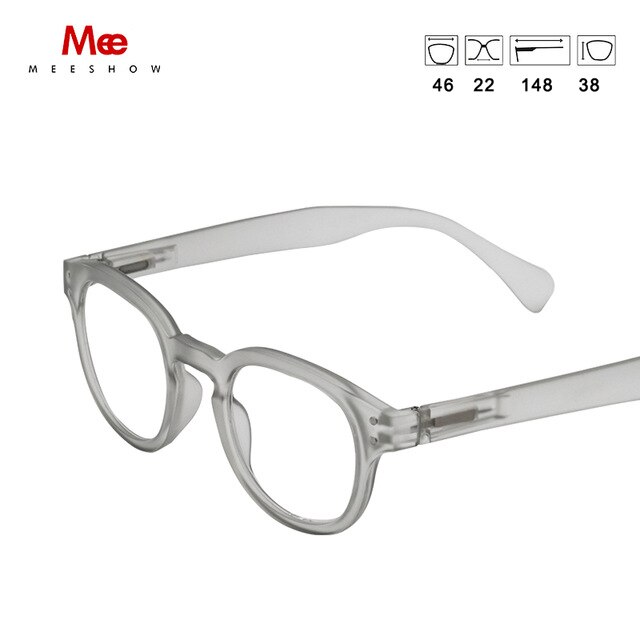 Meeshow Leesbril Vrouwen Eyeglasse Retro Zomer Kleurrijke Presbyopie Bril Franse Mode Leesbril: +200 / DEFTY GRAY