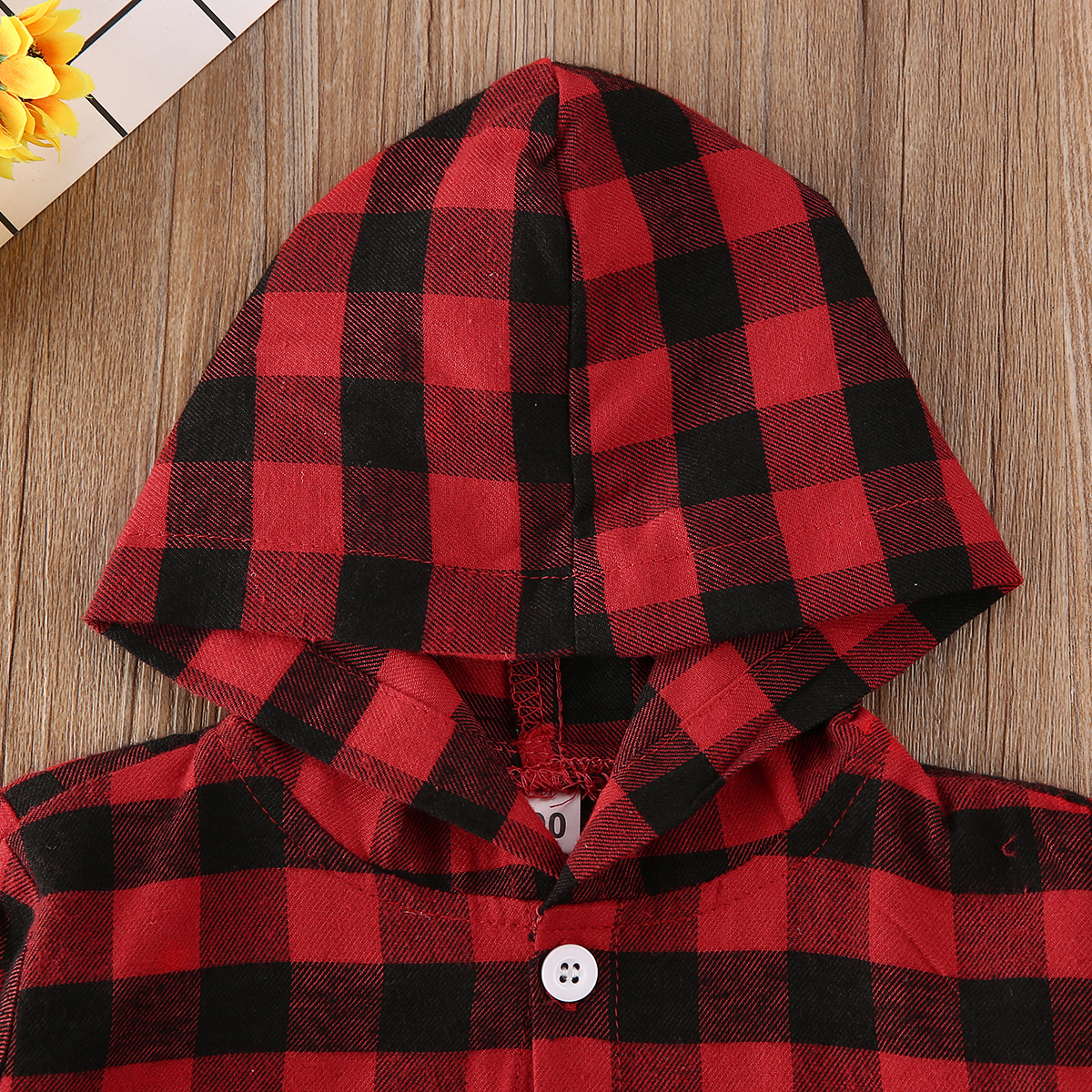 Pudcoco niño ropa para bebé (niño o niña) Navidad Plaids Camisa con capucha de manga larga prendas de vestir exteriores camisa abrigo ropa 2-7Y