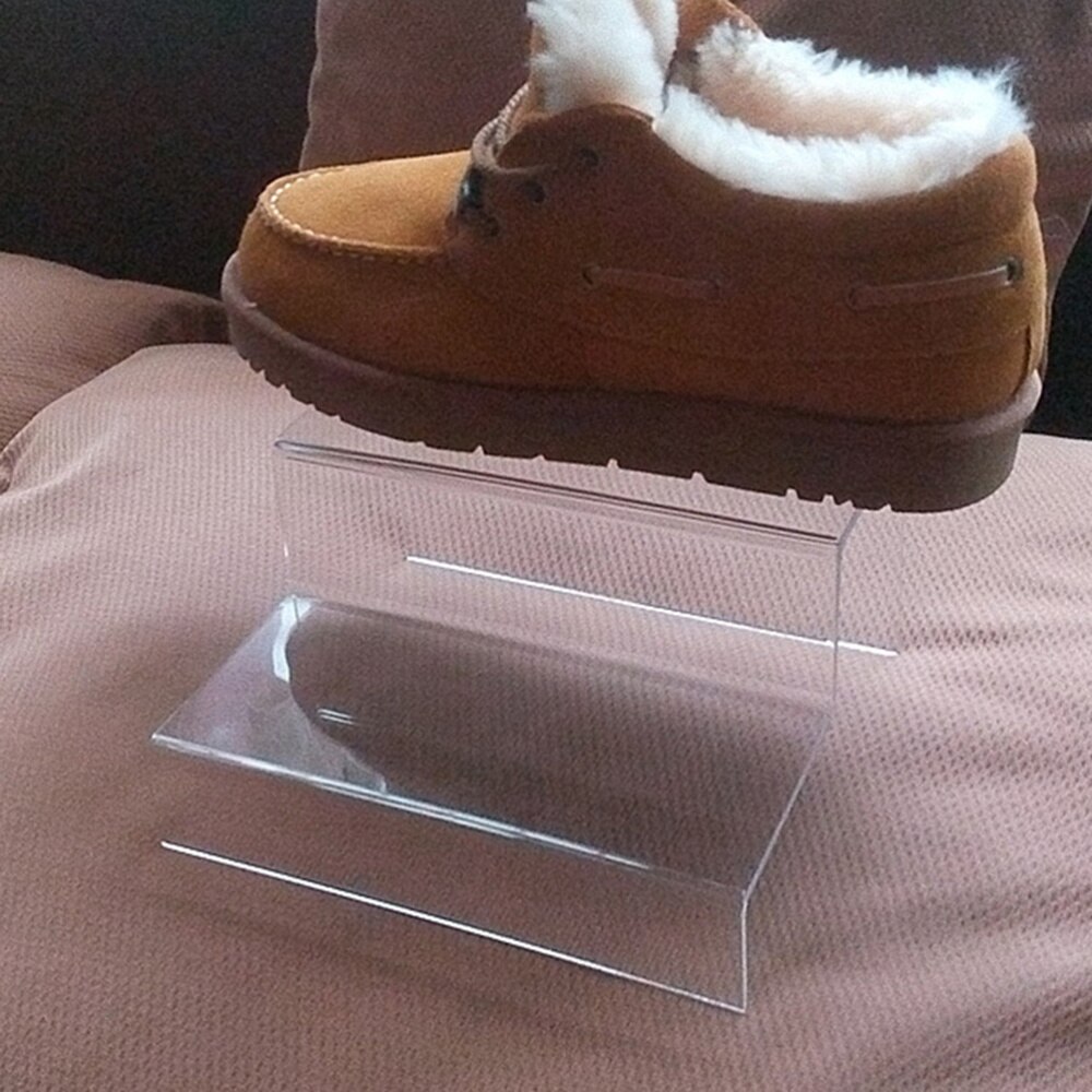 Acrylic Stepped Display Stand 2-Tier Storage Rack Desktop Organizer Holder for Ornaments Models (24cm)