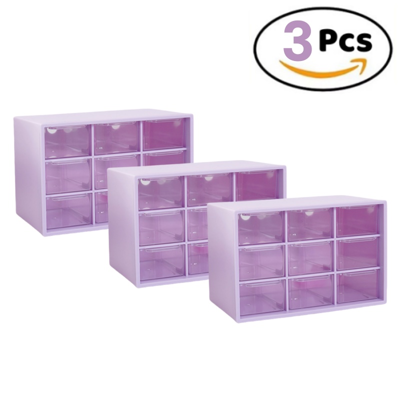 9 Grid drawer organizer Transparent Small Drawer Partitioned Student Desk Wall-mounted Sundries Storage Box Cute: WHITE