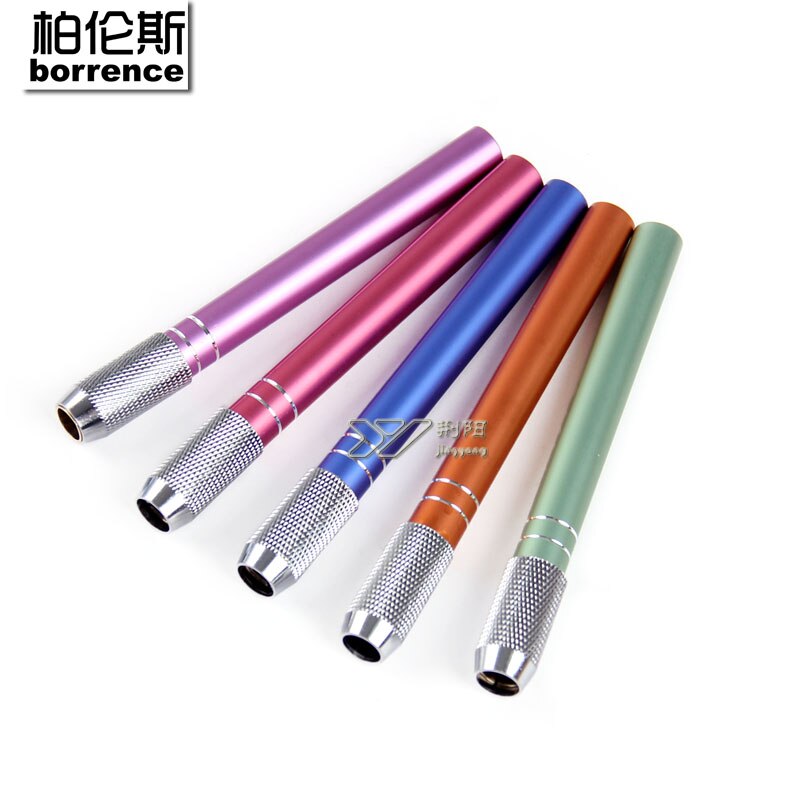Udsøgt aluminium stang enkelt hoved blyant forlænge skitse blyantforlænger plus stangfarvet blyant aflang stang 5 stykker / parti
