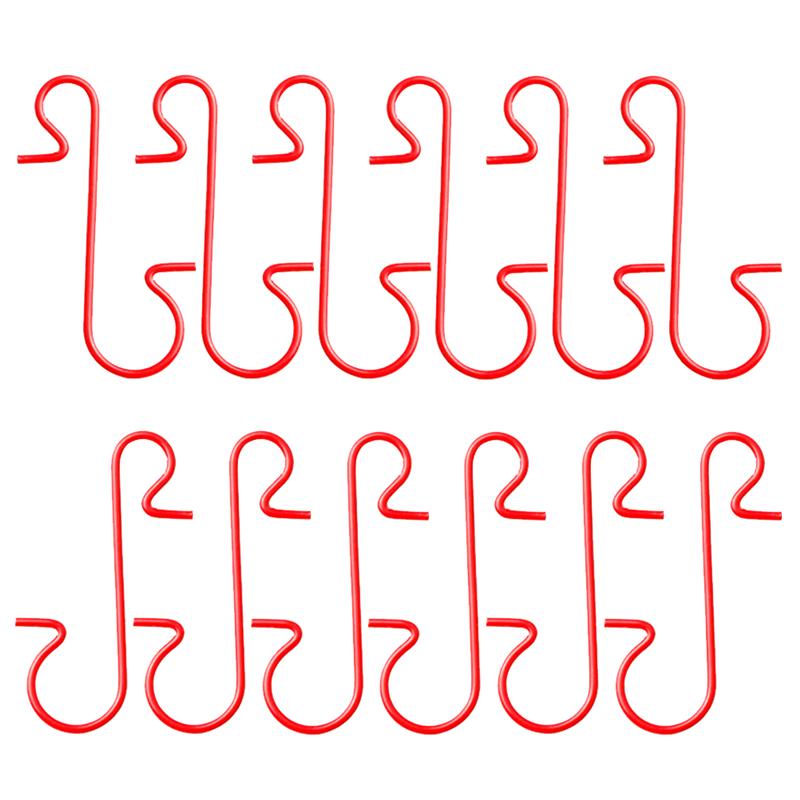 150 Pcs Kerst Metalen Opknoping Haak Creatieve S-vorm Haak Metalen Hanger Kerst Decoratie Benodigdheden: Rood