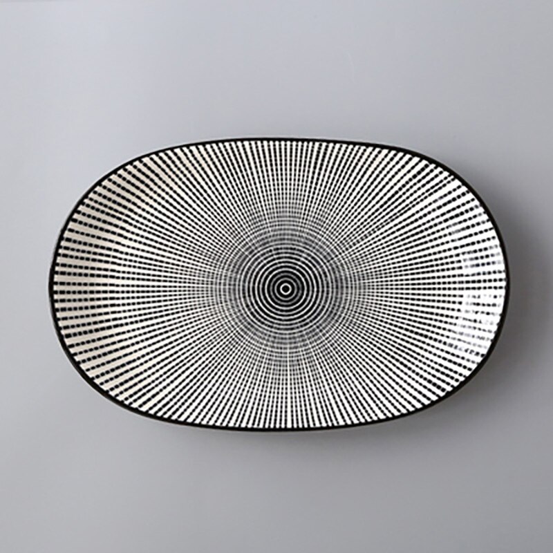 Chique restaurant keramische visschotel, groot ovaal bord, huishoudelijk bord, gestoomde visschotel: 4