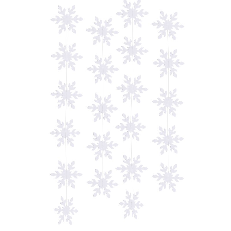 Snefnug form bunting banner jul hvid blå papir guirlande til vinterfest juleår hængende guirlande dekoration: S01