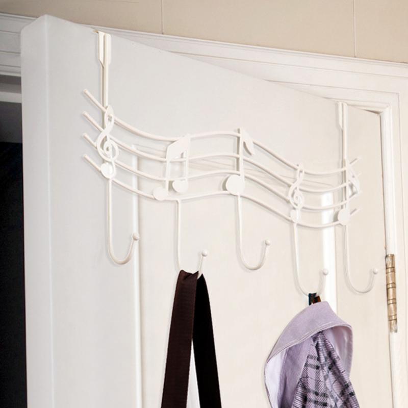 Door Back Hooks Metal Notes Wall Hooks Hanger Kitchen Bathroom clothes bags hats towels Organizer Hanger Hooks With 5-Hook