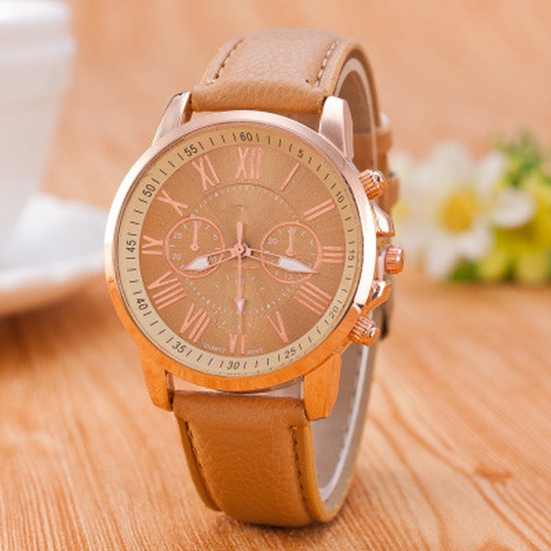1PC Quartz Watch Leather Band Women Ladies Men Bracelet Wrist Watch Wristwatches Clock relogio feminino masculino