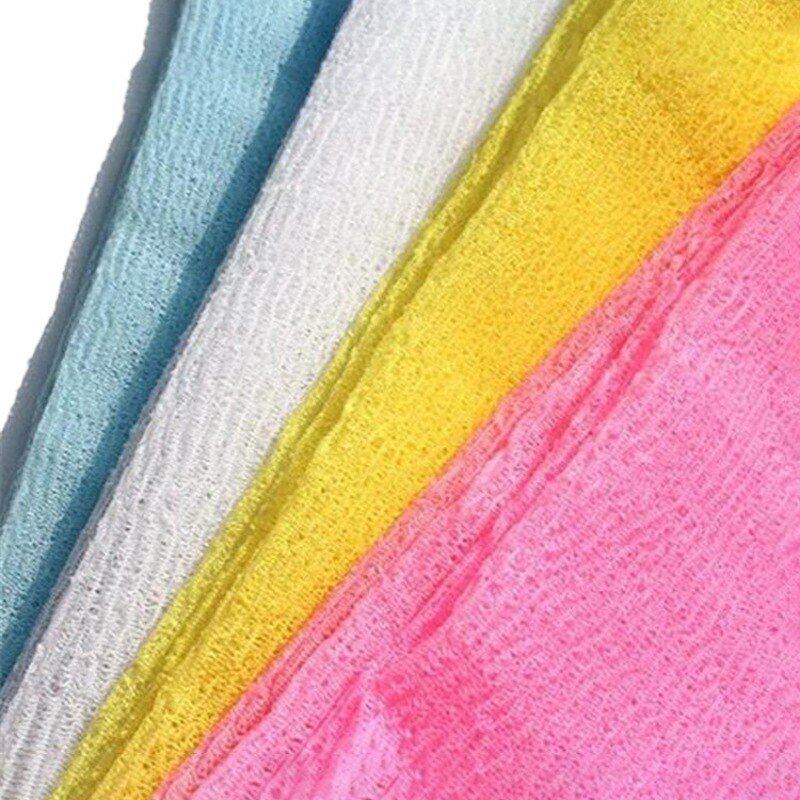 Koreaanse Lange Strips Terug Schuim Badhanddoek Nylon Sterke Zachte Badhanddoek Afdrukken