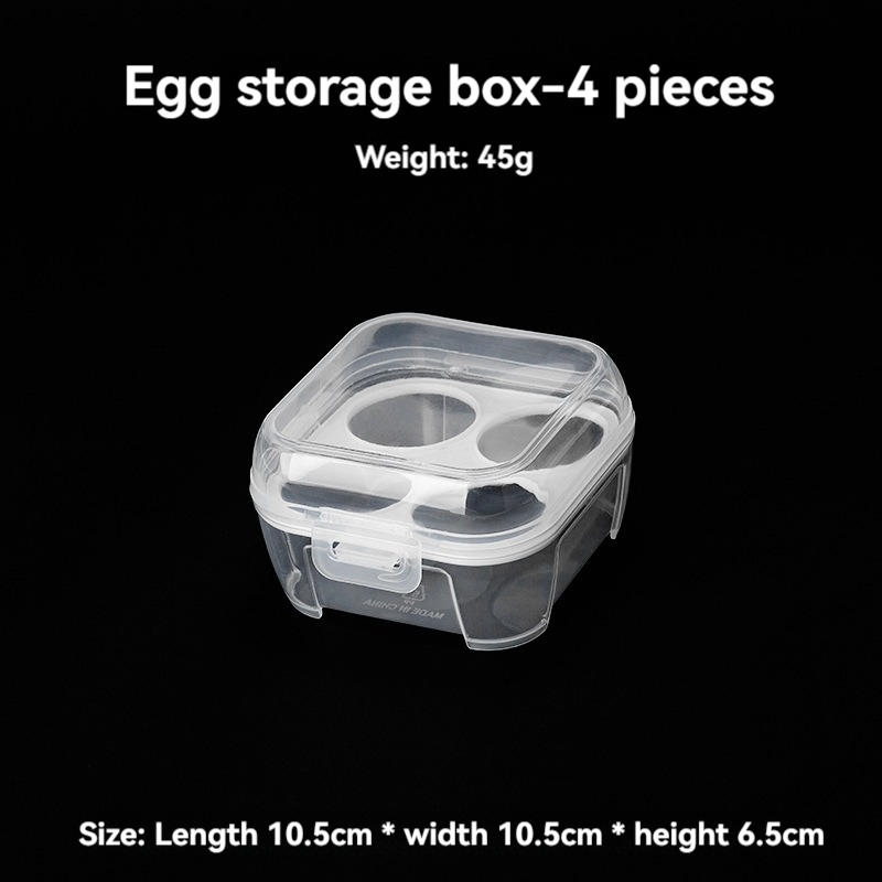 Caja de almacenamiento de huevos con tapa, refrigerador de cocina, caja de huevos, estante para gotas de huevos, organizador de huevos para nevera, bandeja para huevos de rejilla 3/4/8: Rojo