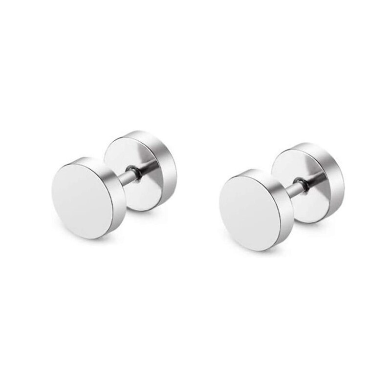 6 Pairs Stainless Steel Black Stud Earrings for Men And Women Huggie Hoop Earrings Set Cartilage Ear Body Piercing: Style F-1 pairs