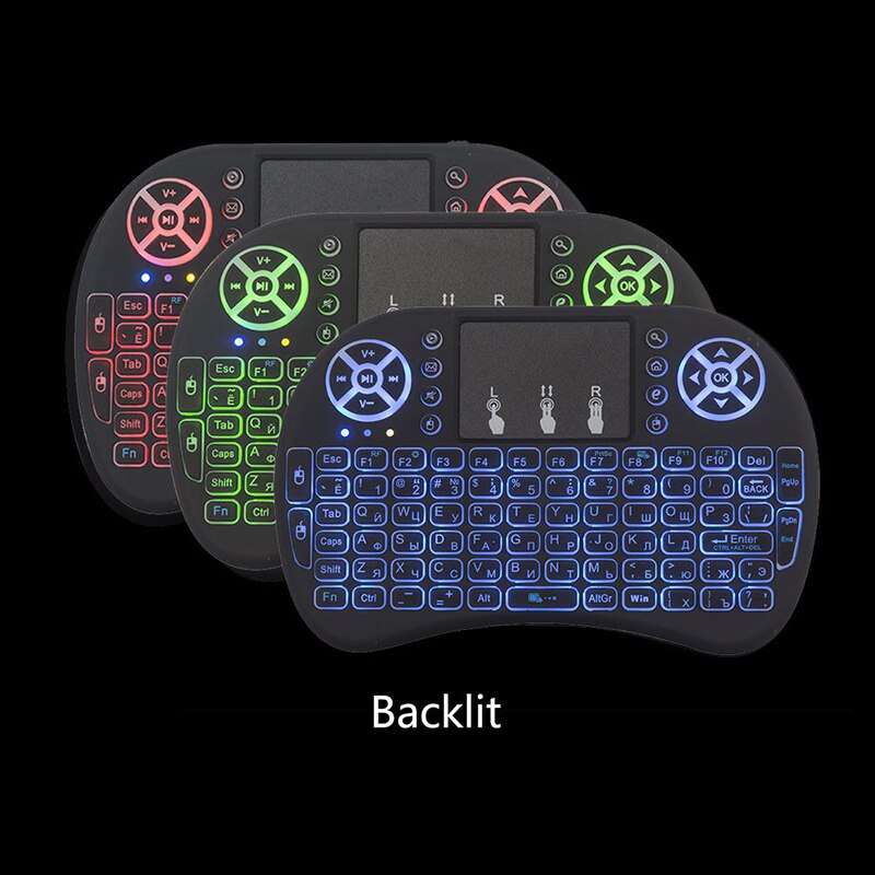 Universal Smart Remote Control 2.4GHz Wireless Fly Air Mouse Touchpad Blacklight Mini Keyboard for TV Box mini i8