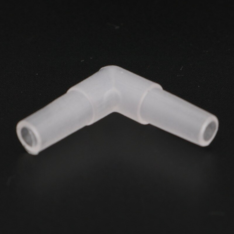 50 stuks 4Mm L-vormige 90-graden Fish Tank Air Line Tubing Joint 2 Manier Clear Elleboog Buis connector Valve Aquarium Aquarium Accessoire