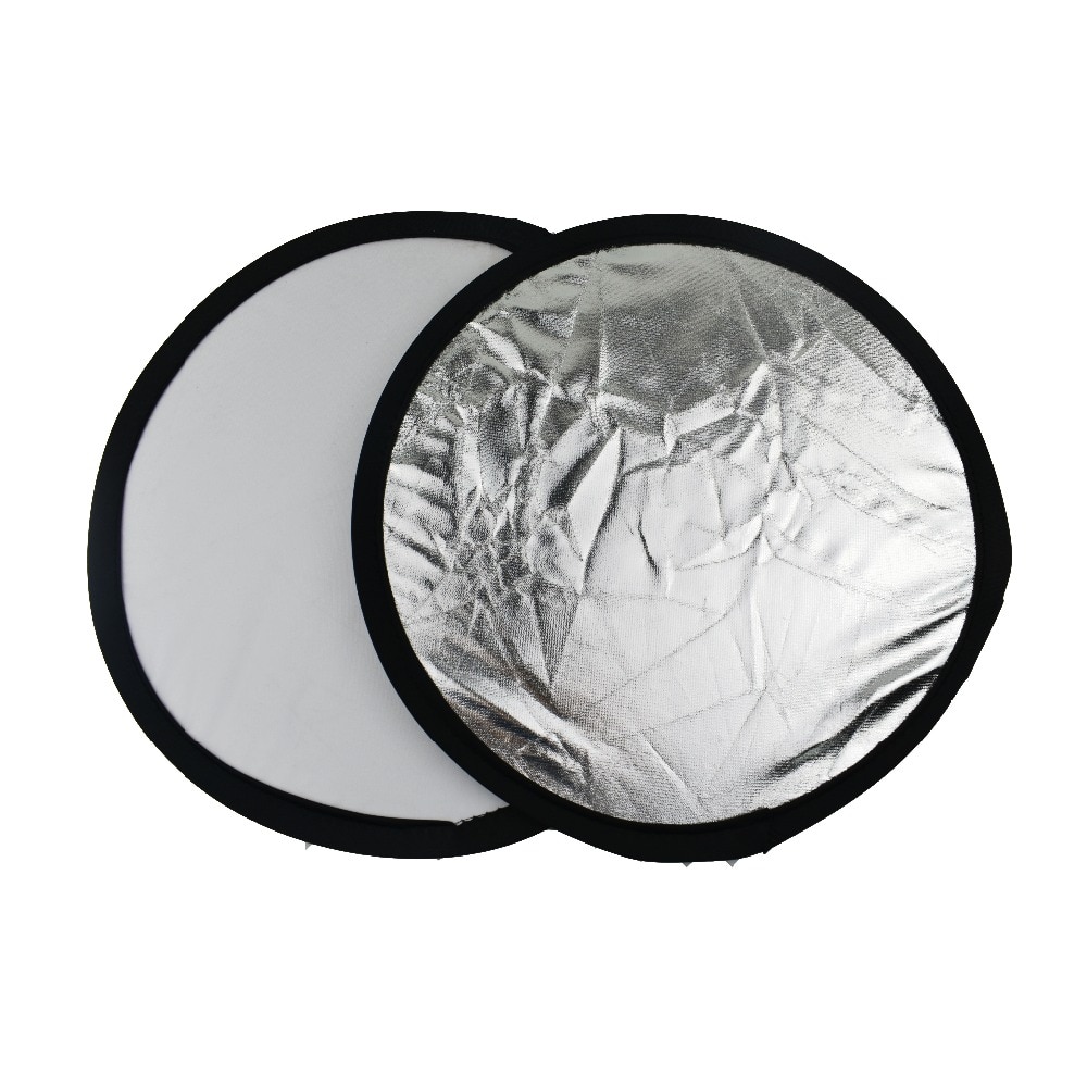 Musan 30Cm/12 Inch 2 In 1 Zilver/Witte Reflector Voor Foto Studio Fotografie Draagbare Reflector Voor telefoon Schieten + Pouch