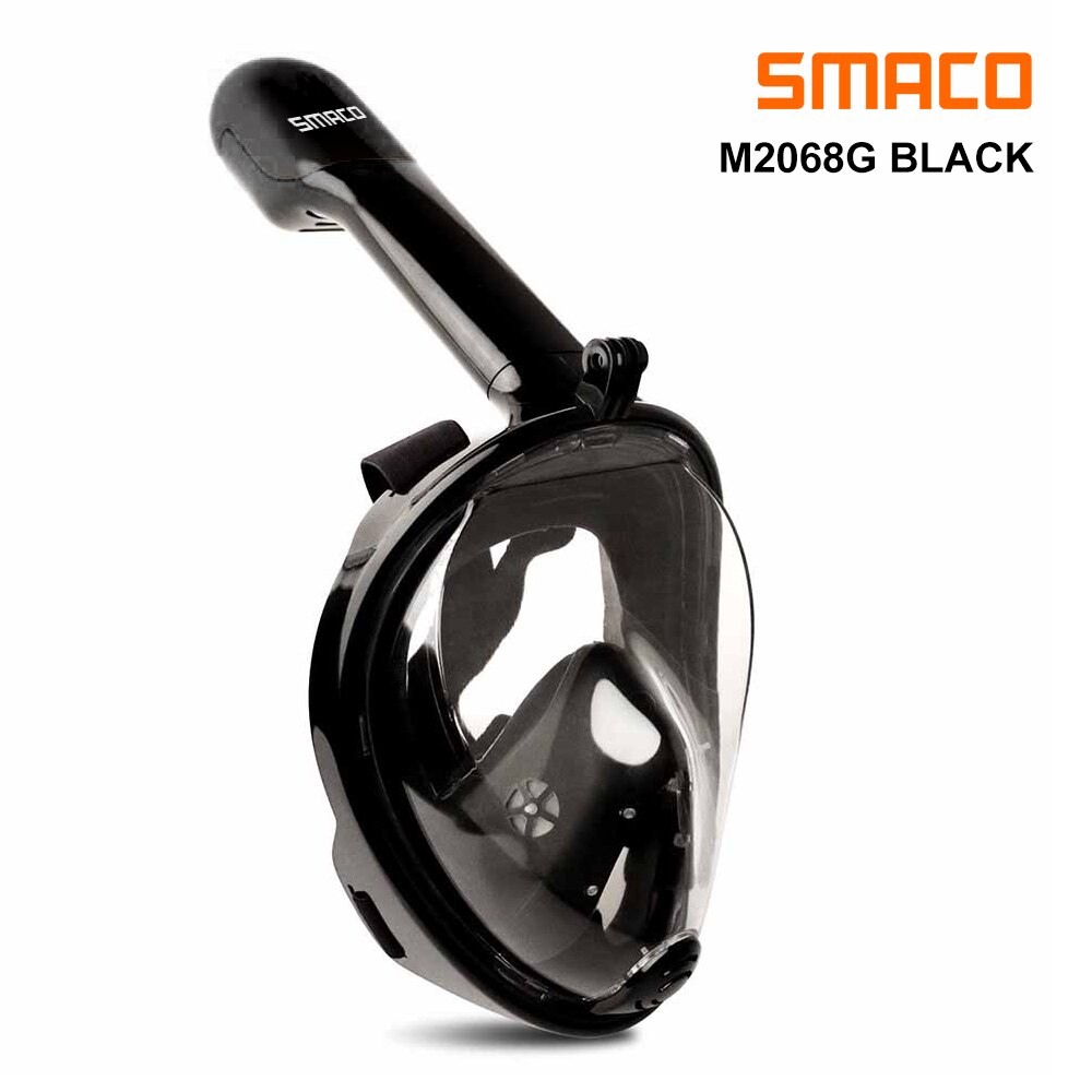 SMACO Diving Mask Snorkel Mask Full Face Scuba 180 Degree View Snorkeling Goggle Dry Top Set Anti-fog for Kids Adults: Black / S/M