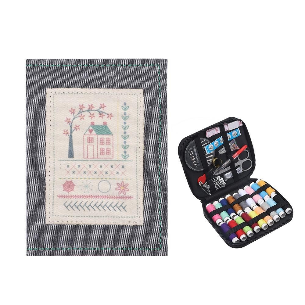 Imitation linen DIY Stitch Book With Embroidery Stitch Name Enhance Your Crafting Skills Embroidery Stitch Book Portable: light yellow