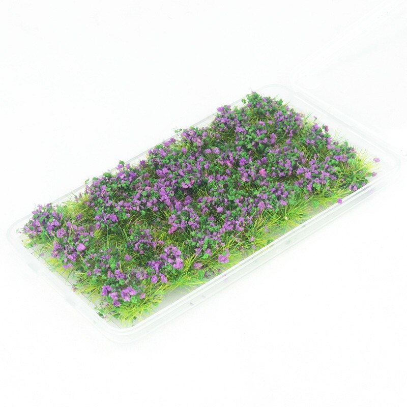 28PCS/BOX 1/35 1/48 1/72 1/87 Scale 10cm Tall Flower Cluster Yard Sence Play: Lavender Purple