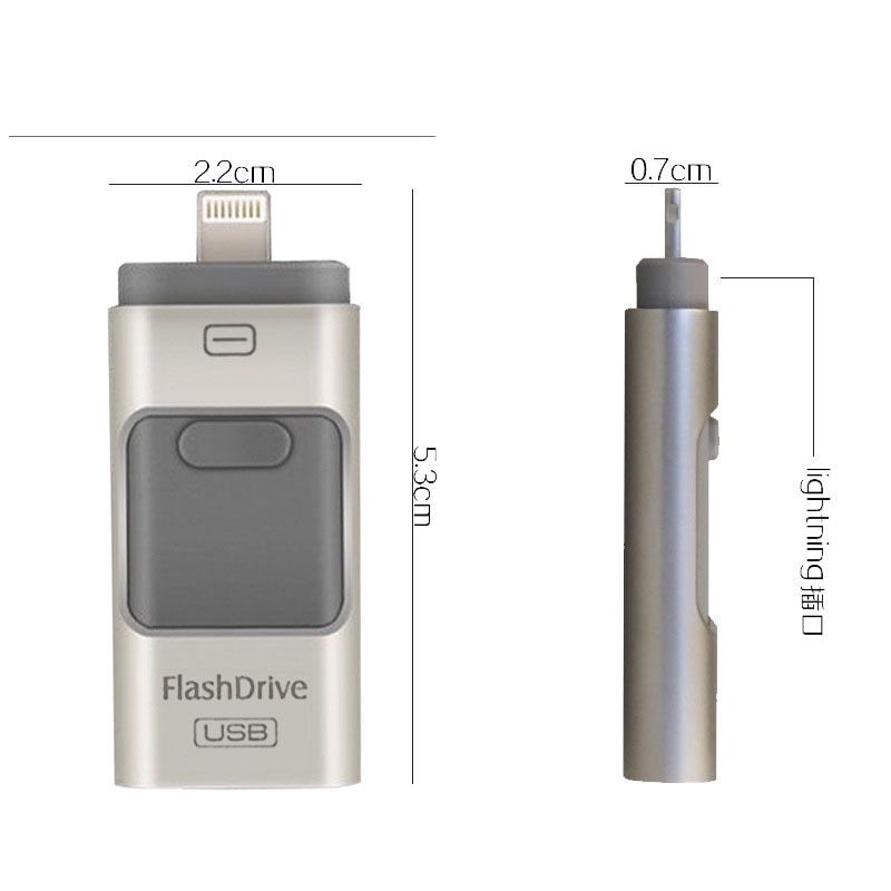Usb Flash Drives Compatibel Iphone/Ios/Apple/Ipad/Android & Pc 128Gb [3-in-1] Lightning Otg Jump Drive 3.0 Usb Memory Stick