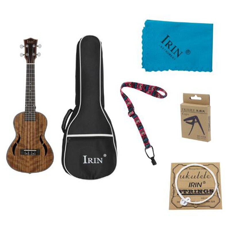 IRIN-Ukelele Hawaiano de 26 pulgadas, 4 cuerdas, cuerpo de nogal, cuerda de nailon, perilla de Metal, Ukelele para niños, estudiante principiante