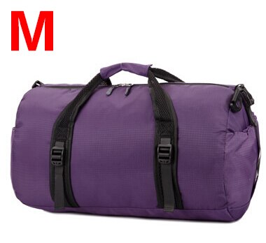 Dobrável de alta qualidade náilon à prova dwaterproof água saco viagem grande capacidade sacos de bagagem dobrável viagem tote saco x175 48% de desconto: M purple