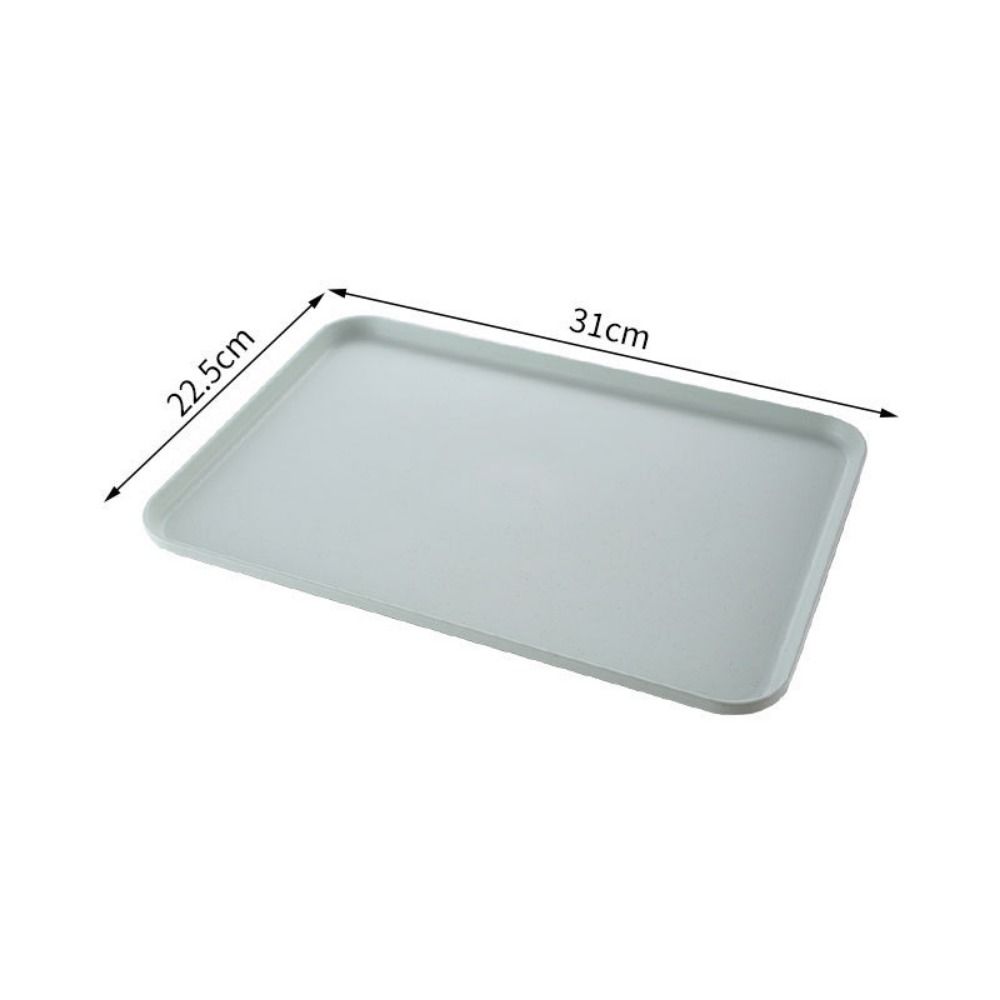 Plastic Wheat Straw Storage Tray Eco-friendly Large Capacity Rectangular Serving Tray Exquisite Fruit Salad Tray Hotel: Dark Khaki