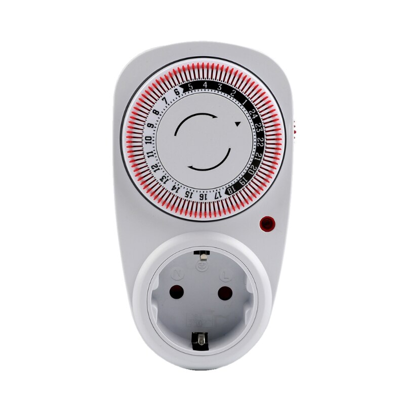 24 Hour Cyclic Timer Switch Mechanical Grounded Programmable Timer Switch Smart Countdown Switch Socket Indoor Auto Powe C7AC: Gold