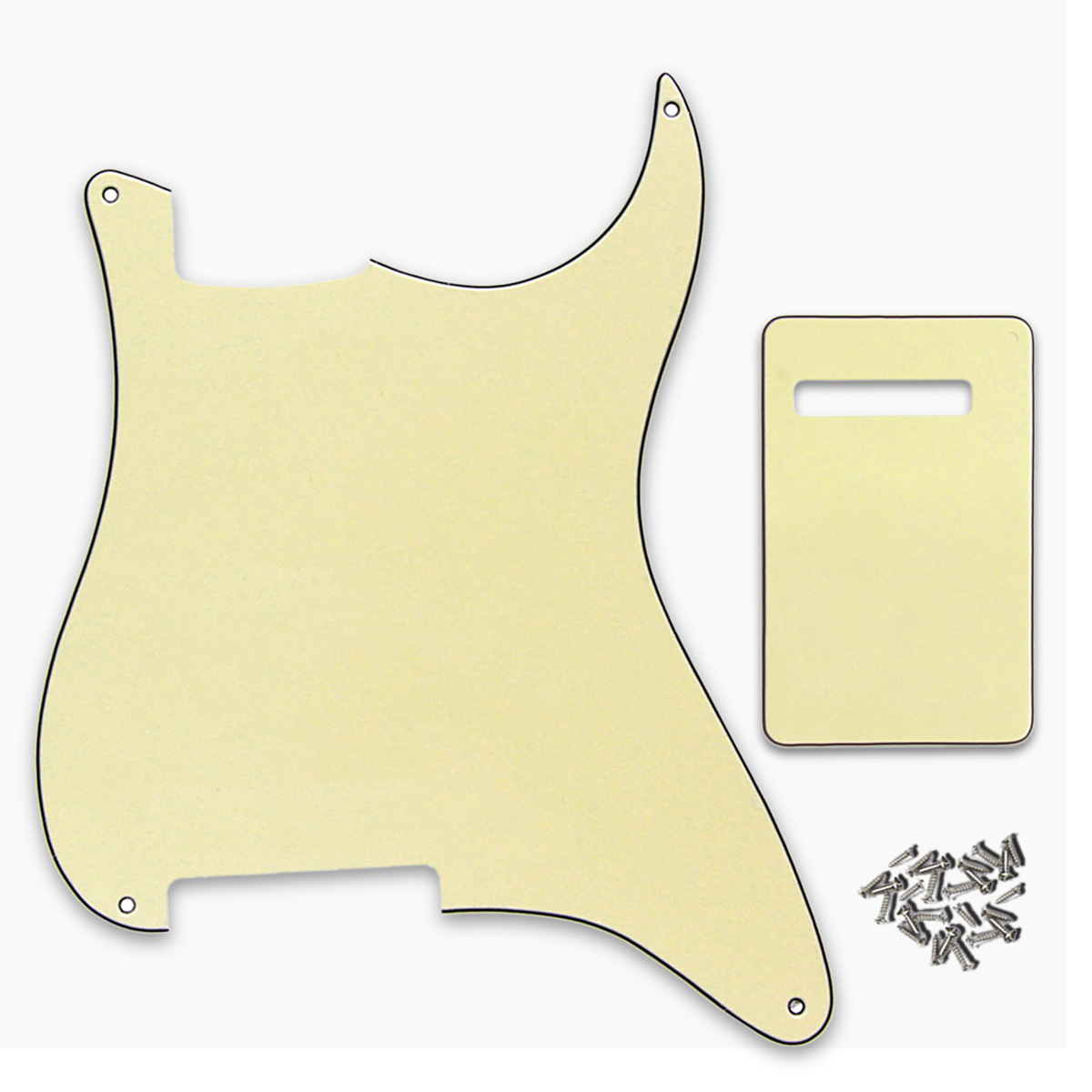 Floror – ensemble de 4 pièces de guitare électrique, matériel vierge, plaque à gratter, plaque arrière et vis, bricolage: Cream 3ply