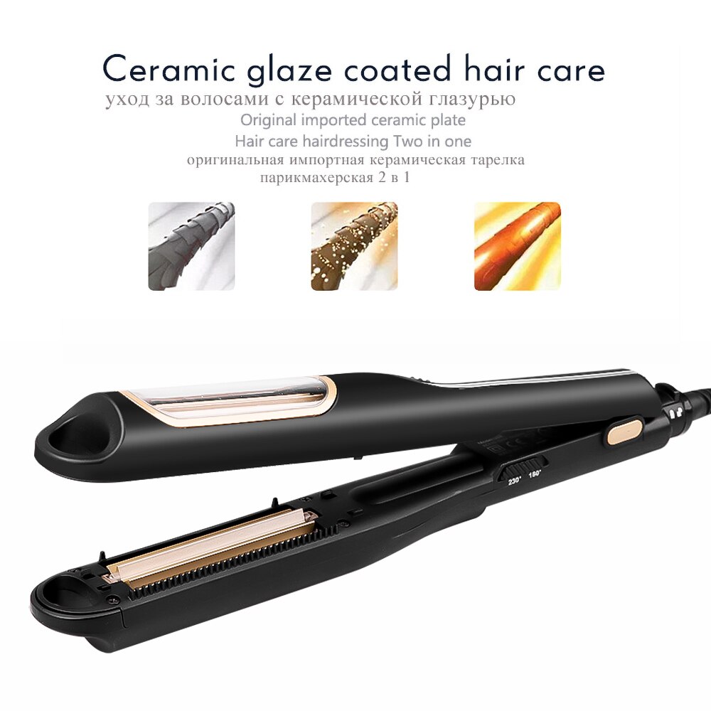 Rizador de cabello automático con pinza de maíz, plancha de rizos de hierro plano corrugado, Plancha , Herramienta de Peinado de ondulación de cabello rizado