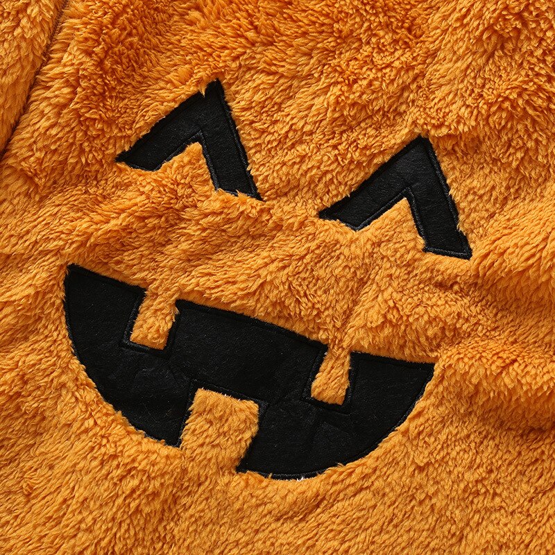 bambino di Halloween Usura di Sonno Autunno Del bambino di Inverno Dei Ragazzi Delle Ragazze Del Fumetto di Forma di Zucca Della Chiusura Lampo Manica Lunga Ispessito Sacco A Pelo Vestaglie