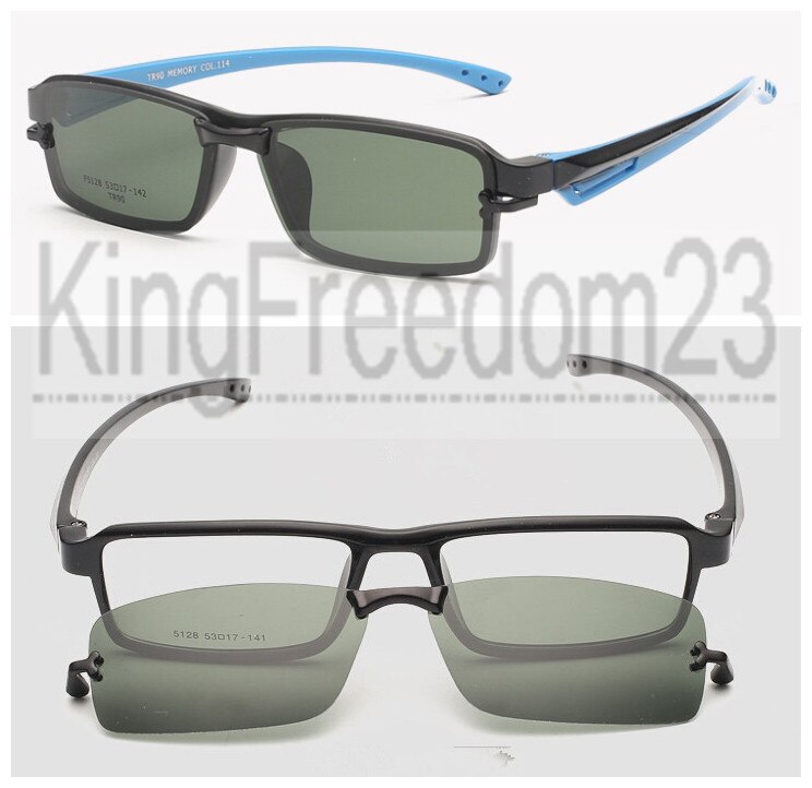 Mænd sport med clips  tr90 brillestel solbrille kørebriller: Blå