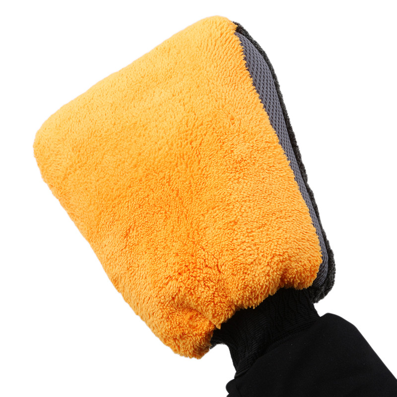 1 stuk 25x17cm Microfiber Pluche Auto Detailing Zachte Wassen Mitten Wassen Handschoen Gereedschap Glas Dust Cleaner