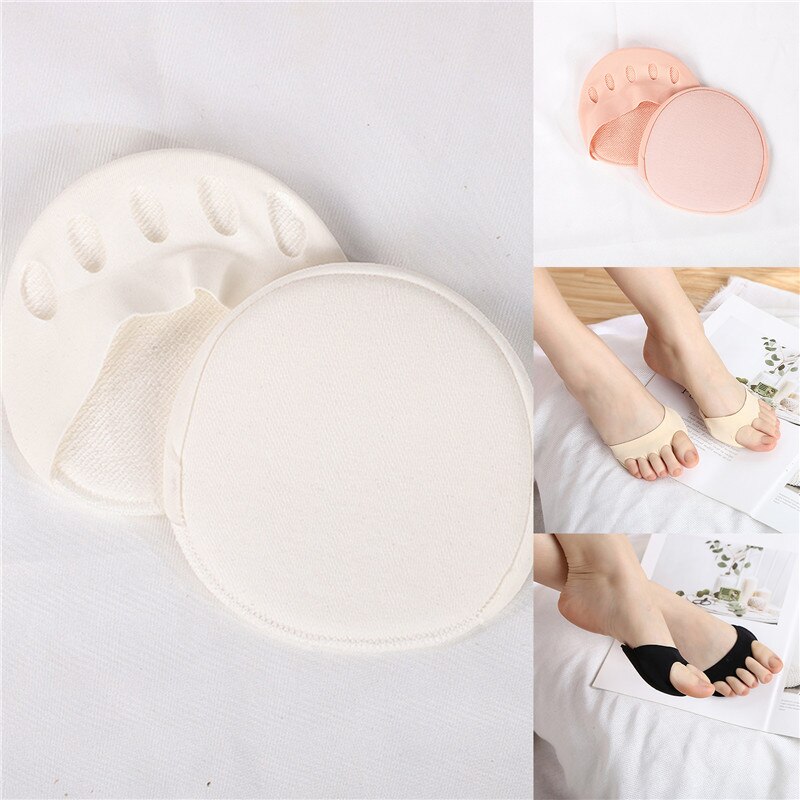 1 Pair Women Forefoot Pads Five Toes High Heels Half Insoles Invisible Foot Pain Care Absorbs Shock Socks Toe Pad Inserts