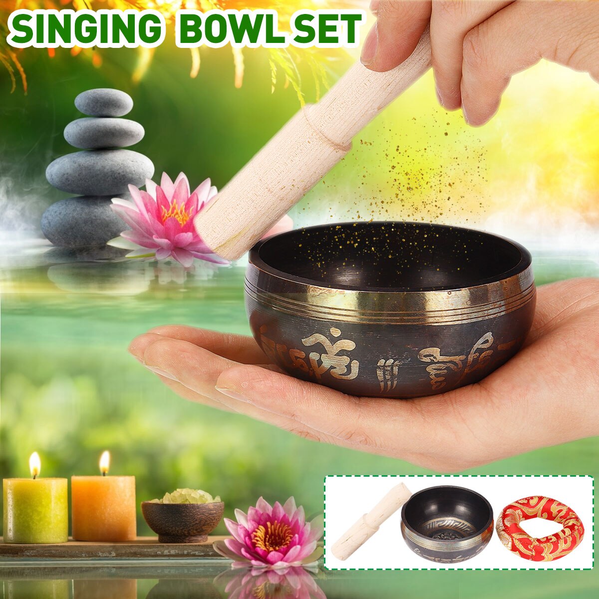 Messing Chime Brons Qing Boeddha Geluid Kom Nepal Tibet Chant Yoga Meditatie Zingen Kom Handwerk Sanskriet Messing Klankschaal